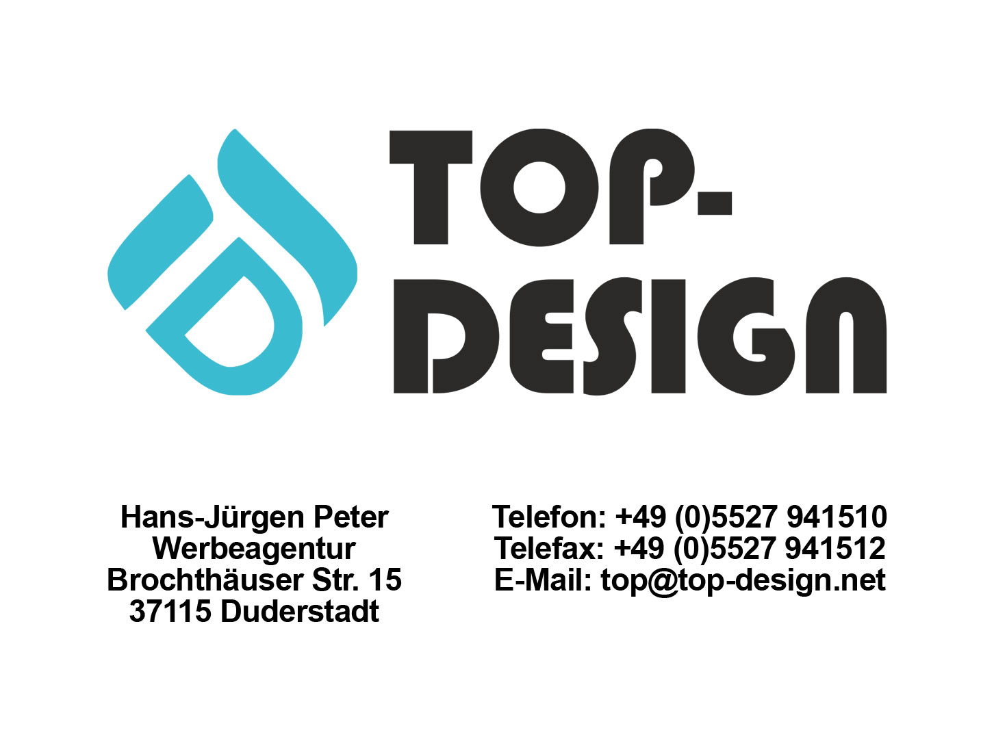 top design logo mit anschrift